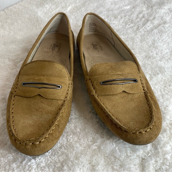 G.H Bass Blair Tan Camel Soft Suede Leather Moccasins Comfy Penny Loafers 6 - Picture 4 of 13